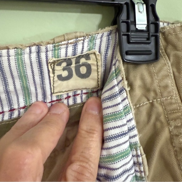 Abercrombie & Fitch Tan distressed baggy Cargo Shorts vintage waist 36 - Picture 4 of 11